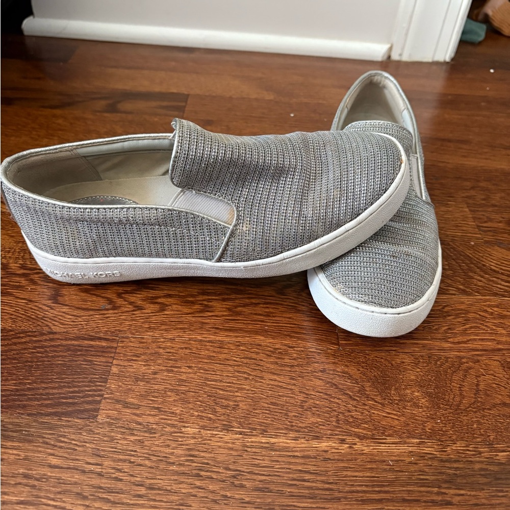 Silver Slip-On Sneakers